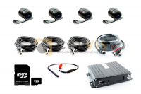 Комплект видеонаблюдения для автомобиля автошколы 4-канальный Комплект видеонаблюдения для автомобиля автошколы 4-канальный