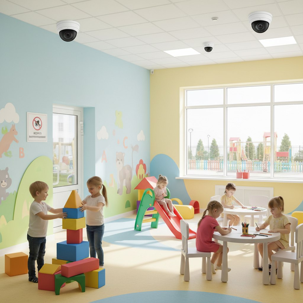 Установка видеонаблюдения  в детском центре Установка видеонаблюдения  в детском центре