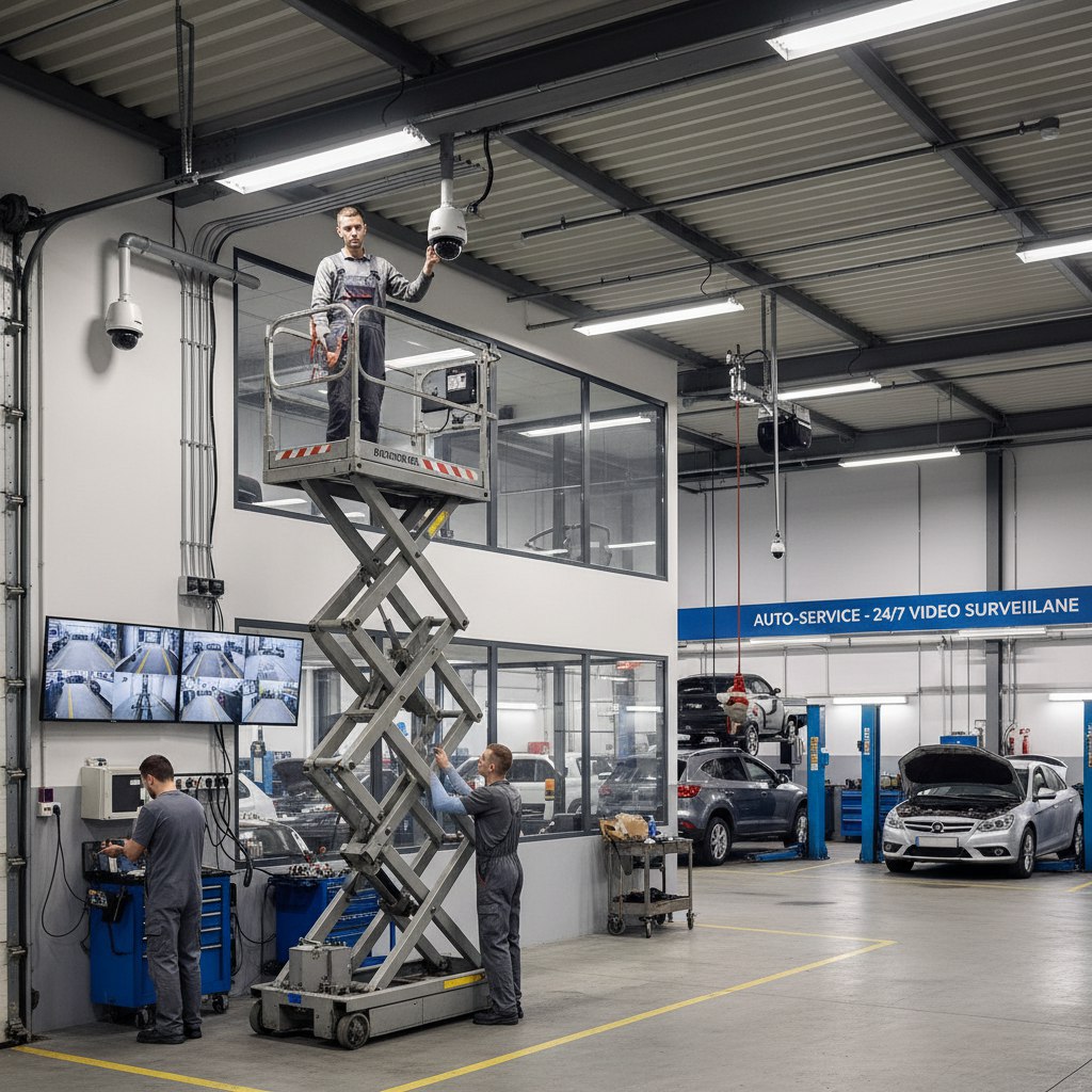 Установка видеонаблюдения в автосервисе Установка видеонаблюдения в автосервисе